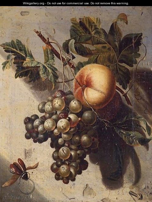 Still Life With Grapes And A Peach - (after) Willem Grasdorp