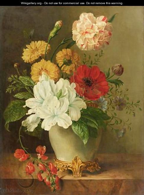 Vase De Fleurs - Ecole Francaise, Xixeme Siecle