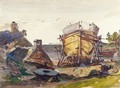 Construction D'Un Bateau - Eugène Isabey