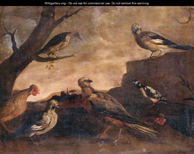 Birds In A Landscape - (after) Paolo Antonio Barbieri