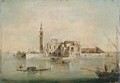 Capriccio With A Church And Tower, A Fishing Boat And Gondolas In The Foreground - Francesco Guardi