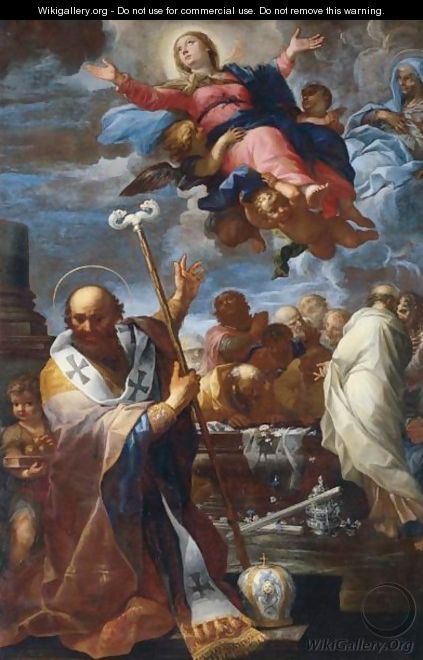 The Assumption Of The Virgin With Saints Nicholas Of Myra And Anne - Giovanni Battista Lenardi