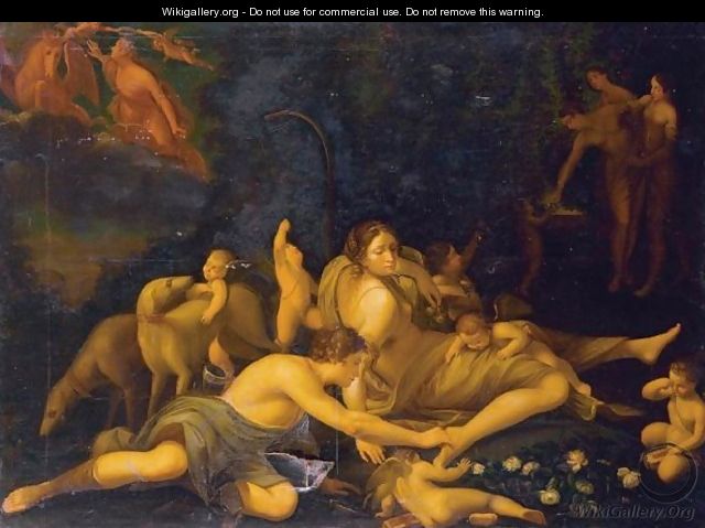 Venus And Adonis - Bolognese School