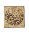 Design For A Glass Roundel The Emperor Maxentius Ordering The Burning Of The Fifty Wise Men For Failing To Convince St. Catherine Of The Error Of Her Ways - Albrecht Altdorfer