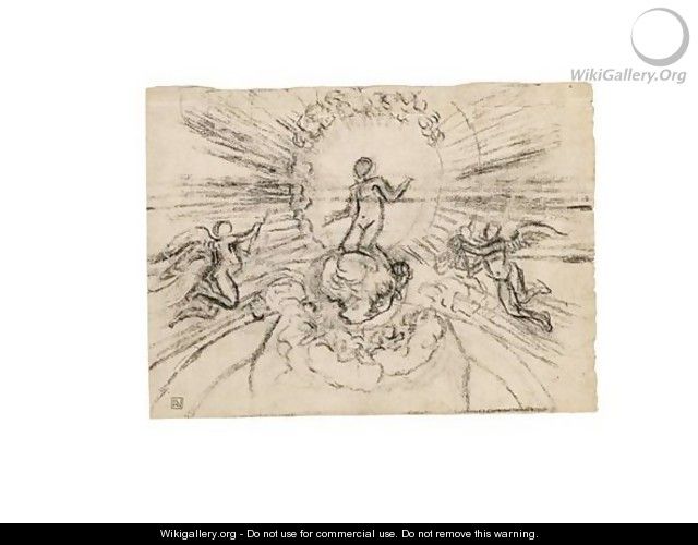 Virgin In Glory With Two Angels 2 - Gian Lorenzo Bernini