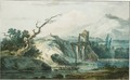 Landscape With Fishermen In A Boat On A River - Louis-Gabriel Moreau the Elder