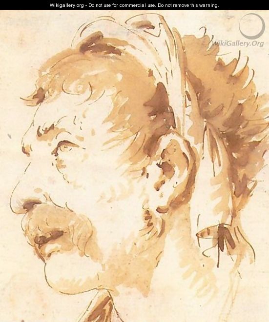 Head Of A Man In Profile - Giovanni Battista Tiepolo