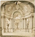 A Set Design Showing The Colonnades Of A Temple - (after) Filippo Juvarra