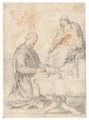 The Virgin, With The Christ Child, Dictating The Gospel To St. Luke - Joachim von, I Sandrart