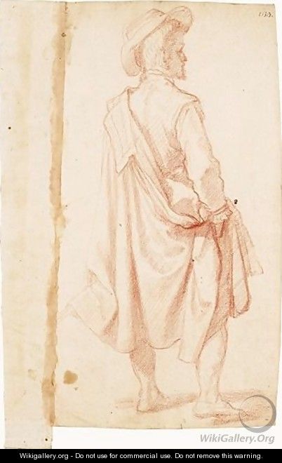 A Man Seen From Behind Wearing A Cloak And A Hat - (after) Cristofano Allori
