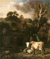 A Pastoral Scene In An Italianate Landscape - Dirk van Bergen