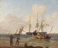 A Brig And Other Shipping In Rough Seas Off The Coast - Charles Martin Powell