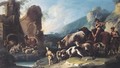 An Italianate Landscape With Herders And Their Animals - Domenico Brandi