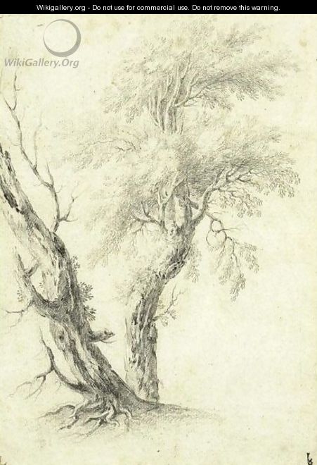 Study Of Two Trees - (after) Jean-Baptiste Pillement