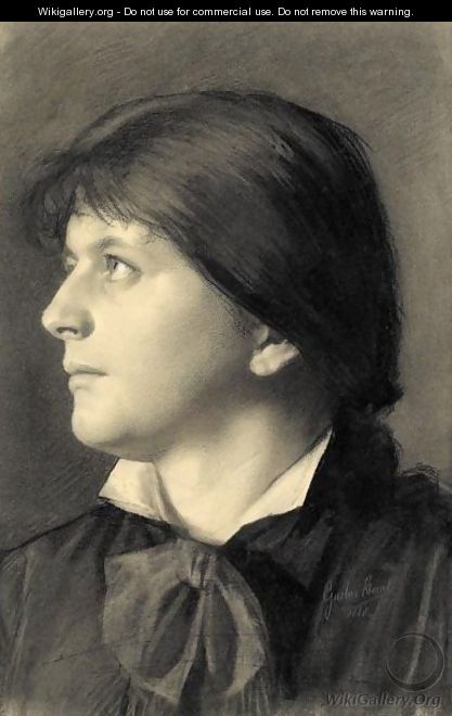 Brustbild Einer Nach Links Aufblickenden Frau (Portrait Of A Woman Looking Upwards To The Left) - Gustav Klimt