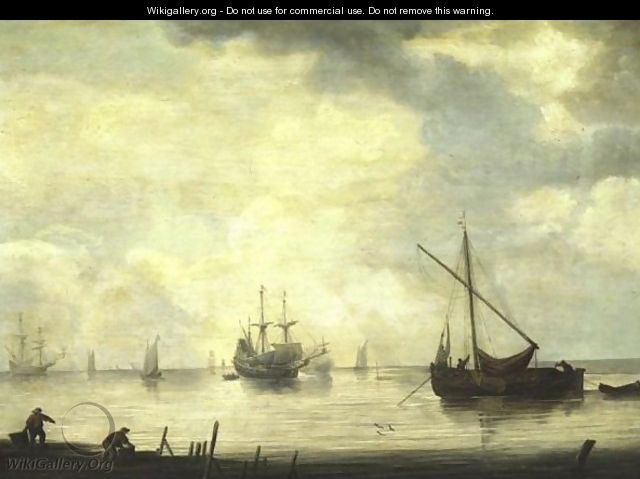View Of A Harbor - (after) Simon De Vlieger