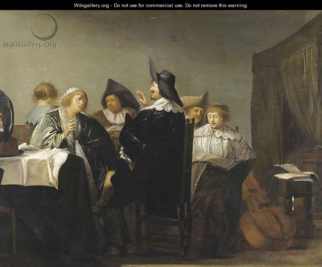 Elegant Figures In An Interior - (after) Pieter Codde