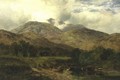 Highland Landscape With Cattle - George Shalders