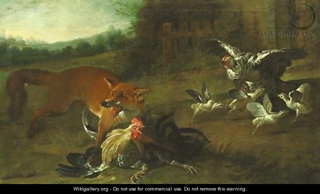Fox Attacking Chickens - (after) Pieter Casteels III