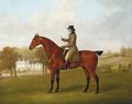 A Gentleman Mounted On His Bay Hunter In The Grounds Of His House, A Hunt Beyond - John Nost Sartorius