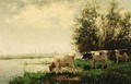 Cows In A Meadow Together With Another Work By The Same Artist - Fedor Van Kregten