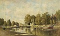 View Of A Waterway With Drawbridge - Fredericus Jacobus Van Rossum Chattel