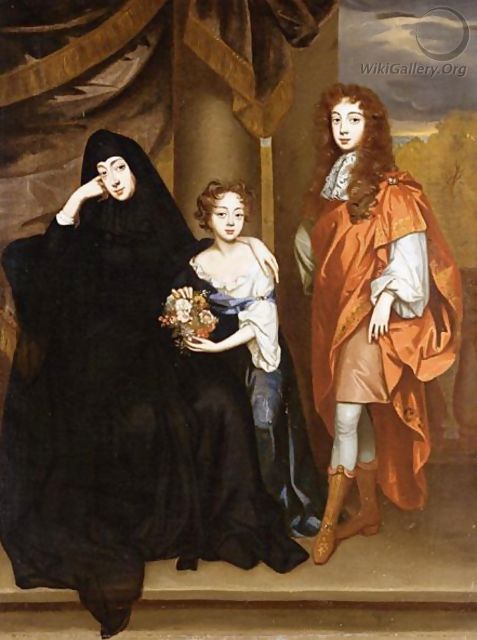 Portrait Of Elizabeth Countess Of Essex (1636 - 1717) With Her Son Algernon And Daughter Anne - (after) William Wissing Or Wissmig