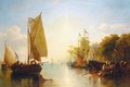 Dutch Barges Moored Beside De Boompjes, Rotterdam - (after) Sir Augustus Wall Callcott
