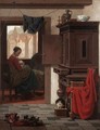 Mother And Baby In An Interior - Charles Joseph Grips
