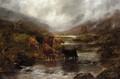 Highland Cattle Watering At A Burn - William Watson