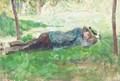 Jeune Paysan Couche Dans L'Herbe - Camille Pissarro