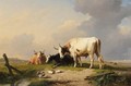 Cattle In A Summer Landscape - Eugène Verboeckhoven