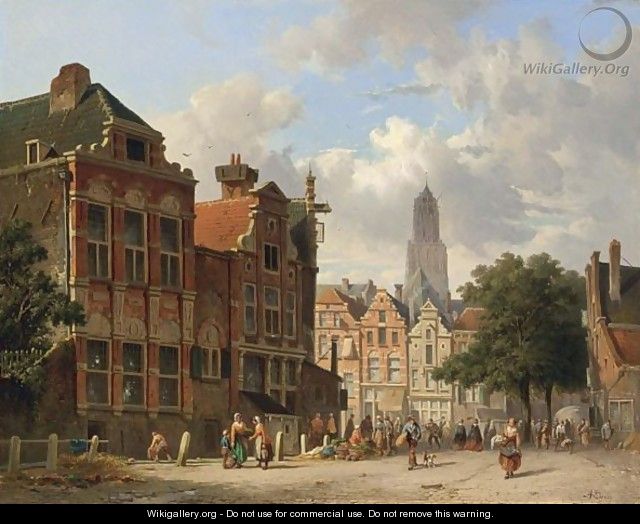 Many Figures On A Square In Utrecht - Adrianus Eversen