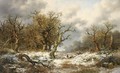 Travellers In An Extensive Snow Covered Landscape - Remigius Adriannus van Haanen