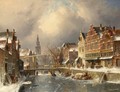 The Verdronkenoord, Alkmaar, In Winter - Charles Henri Leickert