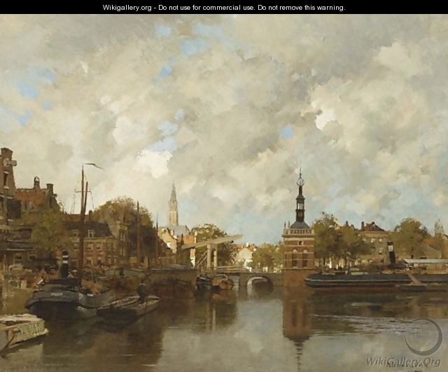 A View Of Alkmaar With The Accijnstoren - Johannes Christiaan Karel Klinkenberg