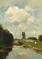 Windmills Along A Waterway Near The Woerdense Verlaat - Jan Hendrik Weissenbruch