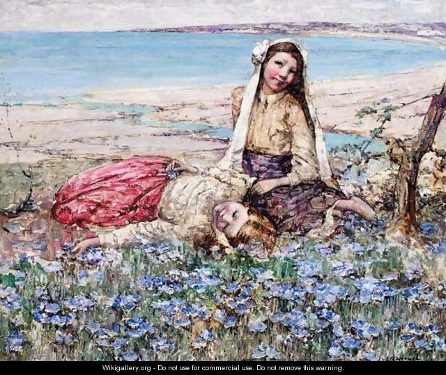 Picking Violets, Brighouse Bay - Edward Atkinson Hornel