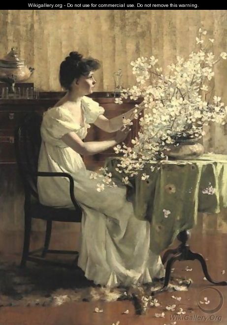 Woman Arranging Flowers - Francis Coates Jones