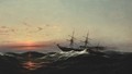 Sunset On A Rough Sea - James Hamilton