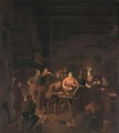 A Tavern Interior With Villagers - Christoffel Wust