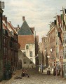 A Street Scene In A Dutch Town - Oene Romkes De Jongh