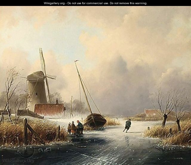 A Winter Landscape With Figures On The Ice 2 - Cornelis Petrus T