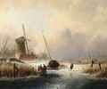 A Winter Landscape With Figures On The Ice 2 - Cornelis Petrus T' Hoen
