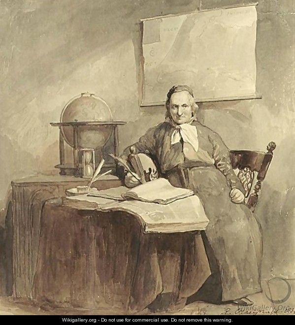 A Portrait Of A Geographer In His Study - Reinier Craeyvanger
