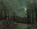 A Wooded Lane By Moonlight - John Atkinson Grimshaw