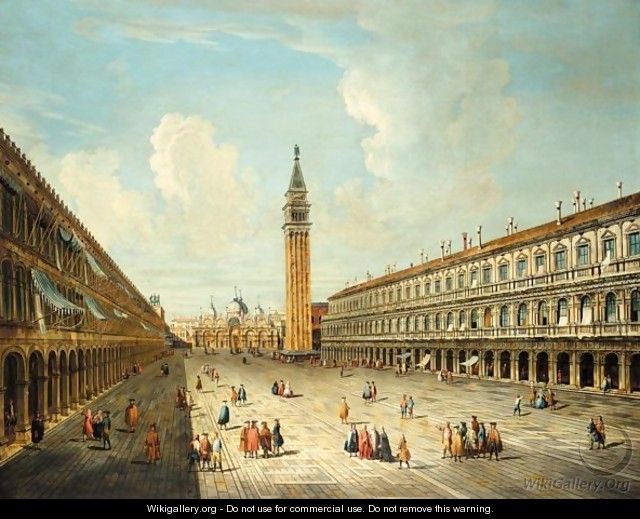 Venice, A View Of Piazza San Marco 2 - Venetian School