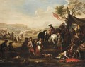 Military Encampment With Soldiers Drinking, Playing Dice And Carousing - Christian Reder