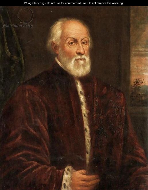 Portrait Of A Gentleman, Half Length, Wearing The Robes Of A Venetian Senator - (after) Jacopo Tintoretto (Robusti)