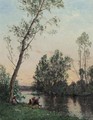 Sunset On The Banks Of The L'Oise - Hippolyte Camille Delpy
